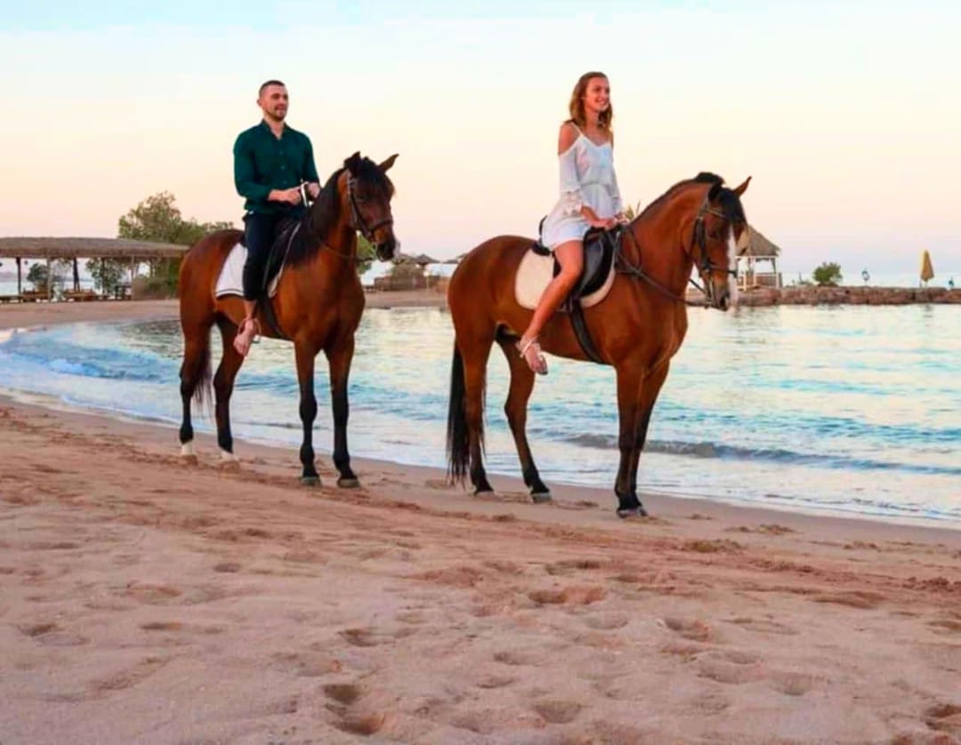 Beach and desert combined horse riding experience